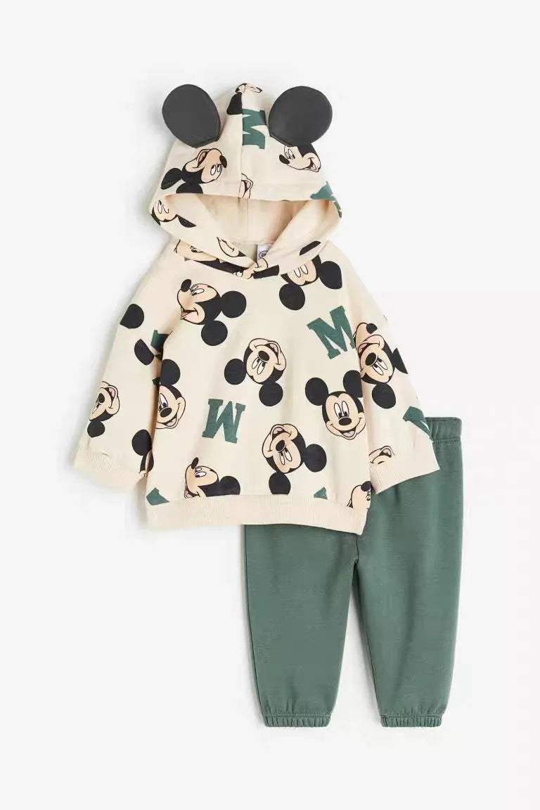Sweat-shirt Minnie Full Print pour bébés filles, vêtements d'extérieur, pantalons en Y, vêtements décontractés, vêtements pour la maison, olympiques de marque, nouvelle mode, automne, fj2 pièces