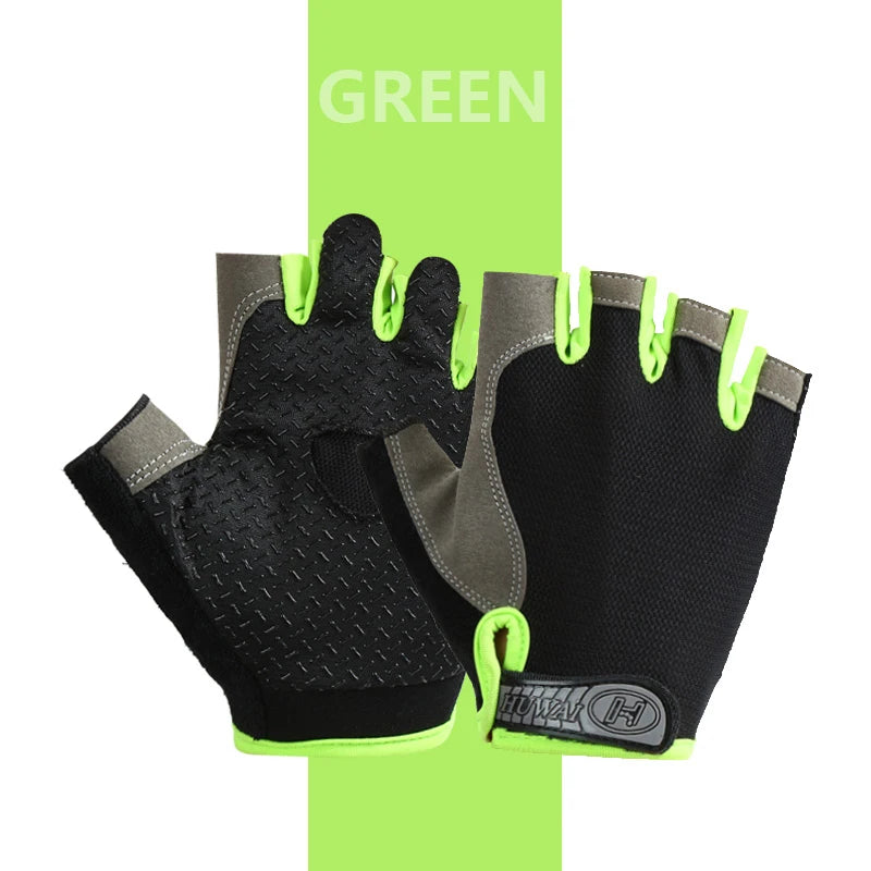 Gants de vélo pour hommes et femmes, demi-doigt, de gymnastique, mitaines respirantes et antidérapantes, pour Fitness, entraînement sportif