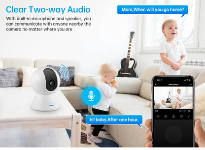 KERUI 5MP 4K Tuya Smart Mini WiFi IP caméra intérieure sans fil sécurité à domicile AI humain détecter CCTV caméra de Surveillance suivi automatique
