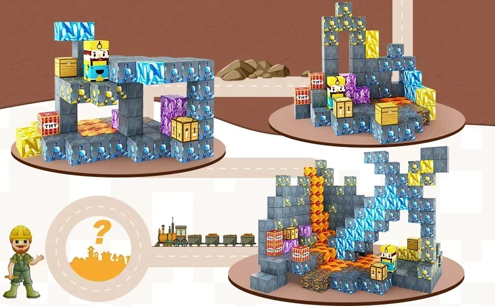 Décennie s de Construction Magnétiques pour Garçon et Fille, Ensemble de Cube Magnétique, Modèle de Bricolage, Jouet Sensoriel STEM, pour Enfant de 3 Ans et +