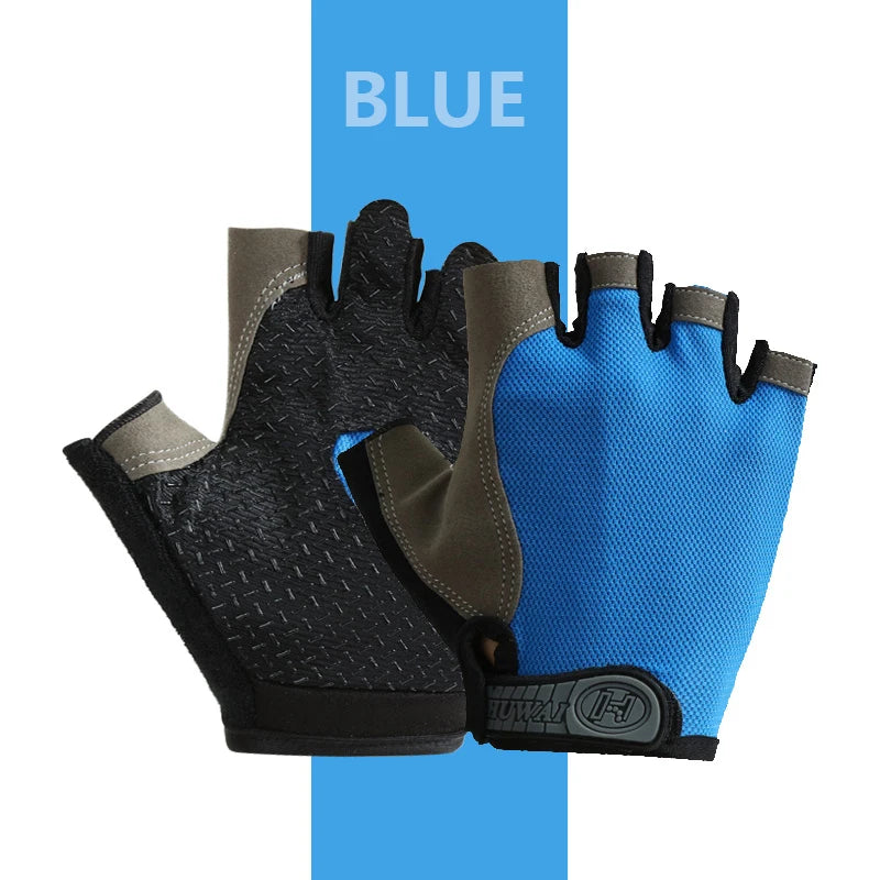Gants de vélo pour hommes et femmes, demi-doigt, de gymnastique, mitaines respirantes et antidérapantes, pour Fitness, entraînement sportif
