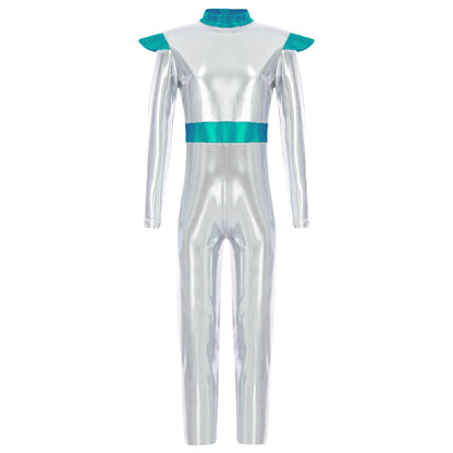 Costume de Cosplay Alien pour filles et garçons, combinaison d'astronaute à manches longues avec cerceau pour cheveux, pour fête de carnaval d'halloween