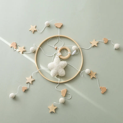 Berceau de bébé lit Mobile cloche hochet jouets en bois Crochet étoiles pendentif lit cloche jouets nouveau-né confort berceau support suspendus jouets cadeaux