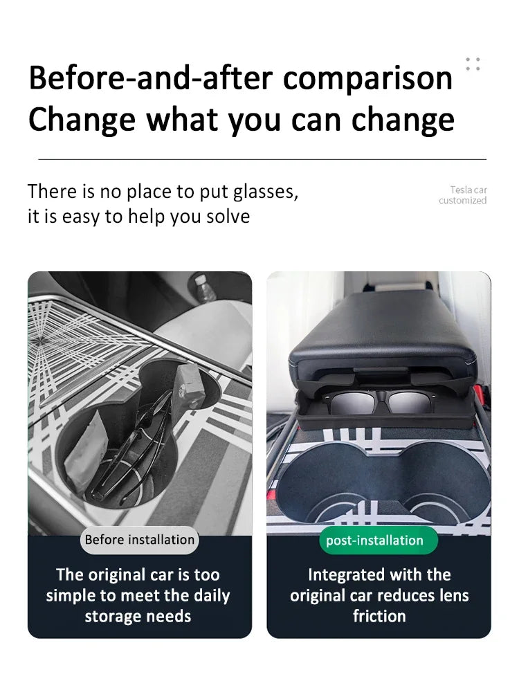 Boîte de rangement d'accoudoir Central pour Tesla modèle Y/3/3, étui de rangement pour lunettes de voiture Highland, accessoire multifonctionnel pour téléphone, nouveauté 2024