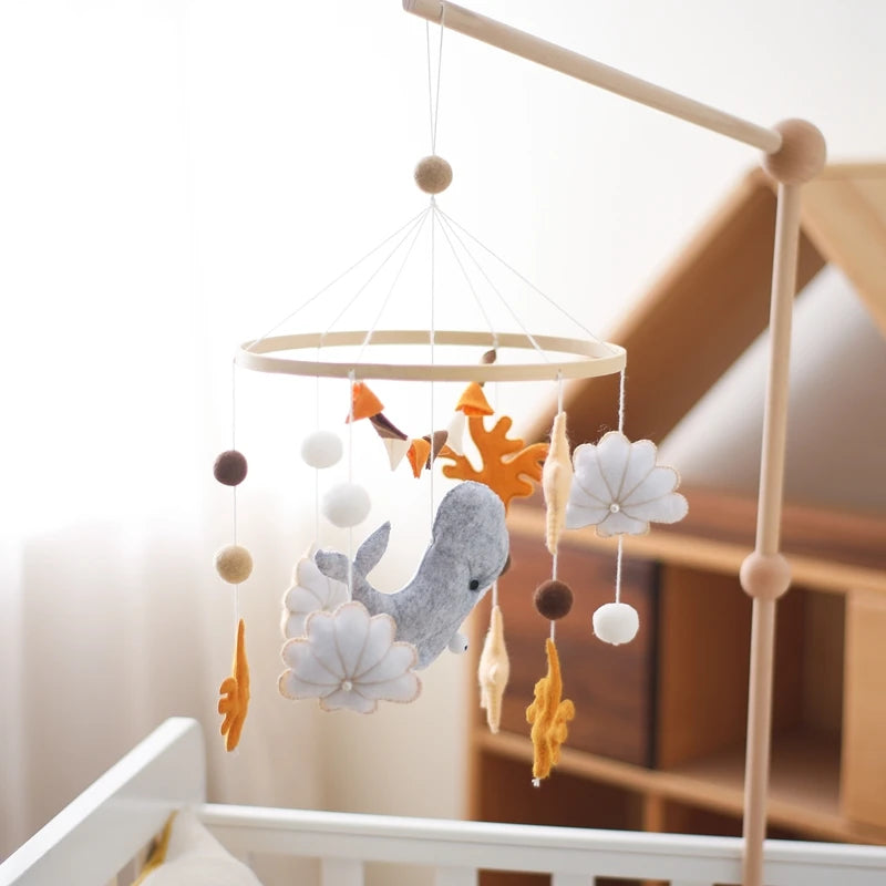 Berceau de bébé lit Mobile cloche hochet jouets en bois Crochet étoiles pendentif lit cloche jouets nouveau-né confort berceau support suspendus jouets cadeaux