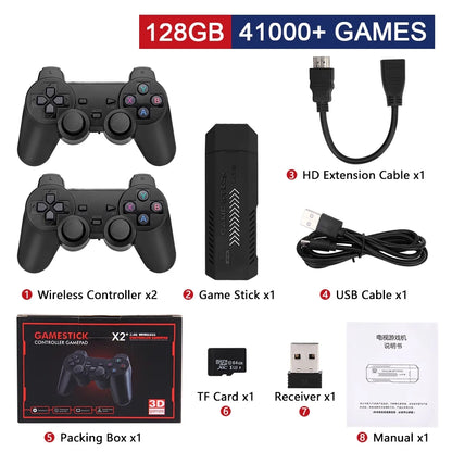 Console de jeu vidéo GD10 Plus, 256 Go, 58,000 jeux, 4K, HD, 2.4G, double manette sans fil, clé de jeu pour N64, PSP, PS1, GBA
