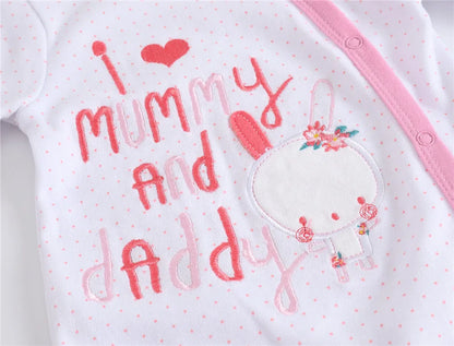Ensemble de vêtements 100% coton pour bébés filles de 0 à 12 mois, barboteuse à manches longues pour nouveau-né garçon, combinaison imprimée Carton, printemps-automne, 3 pièces/lot