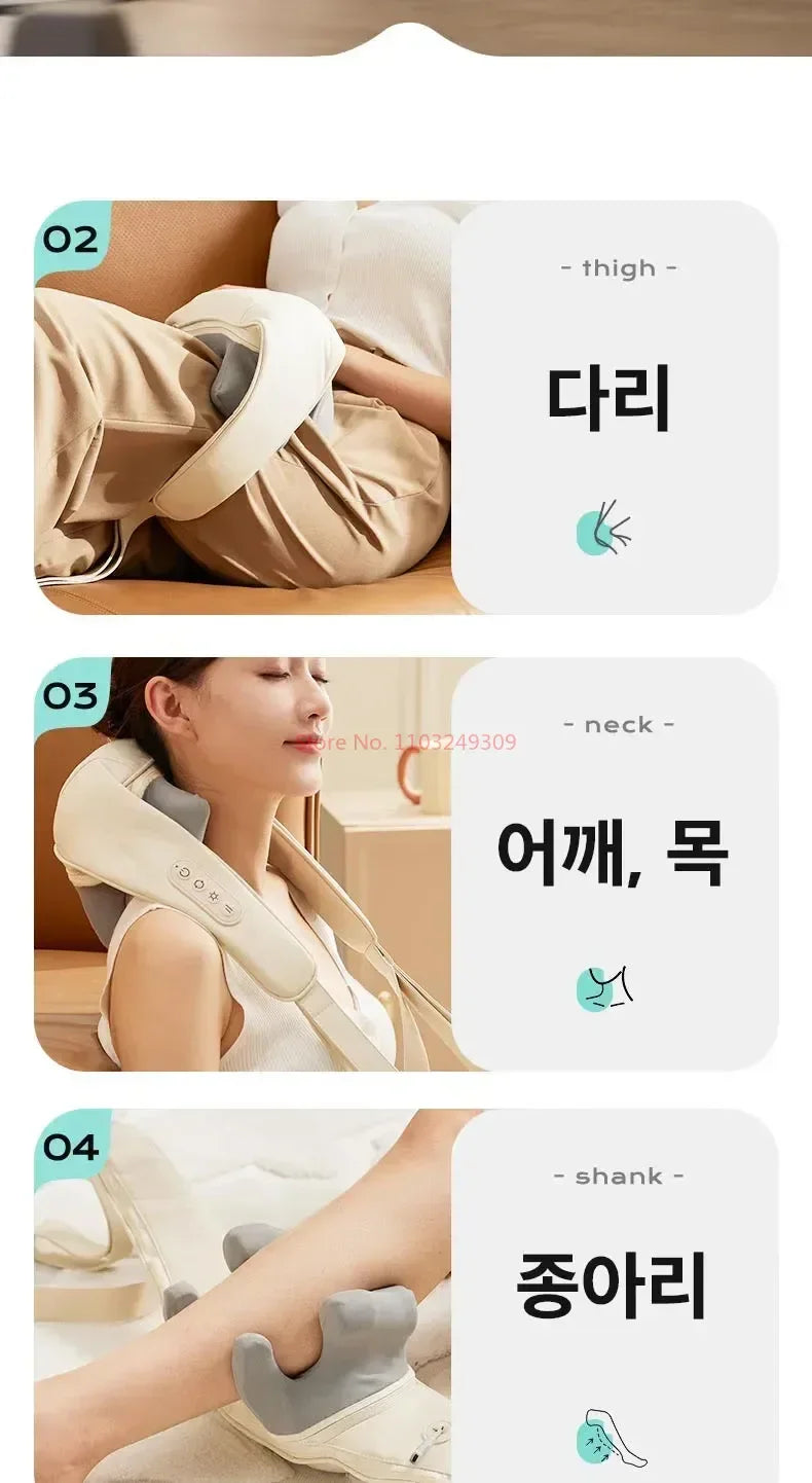 Ohio eur de cou multifonctionnel, châle de massage à compresse chaude, initié, Corée, 26W, BLDC
