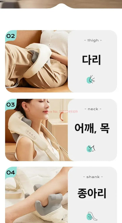 Ohio eur de cou multifonctionnel, châle de massage à compresse chaude, initié, Corée, 26W, BLDC