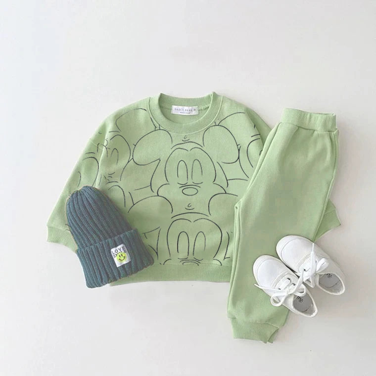 Survêtement de dessin animé pour bébé garçon et fille, ensemble t-shirt et objectifs College, décontracté et résistant, vêtements de créateurs, nouveau, été