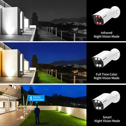 Caméra de Surveillance extérieure IP POE hd 8MP/4K, dispositif de sécurité domestique en métal couleur, avec Vision nocturne et Audio, codec H.265 et protocole Onvif