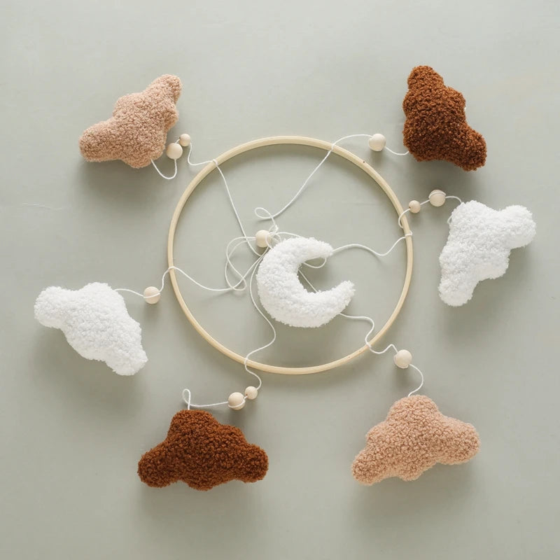 Berceau de bébé lit Mobile cloche hochet jouets en bois Crochet étoiles pendentif lit cloche jouets nouveau-né confort berceau support suspendus jouets cadeaux