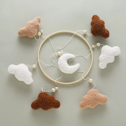 Berceau de bébé lit Mobile cloche hochet jouets en bois Crochet étoiles pendentif lit cloche jouets nouveau-né confort berceau support suspendus jouets cadeaux