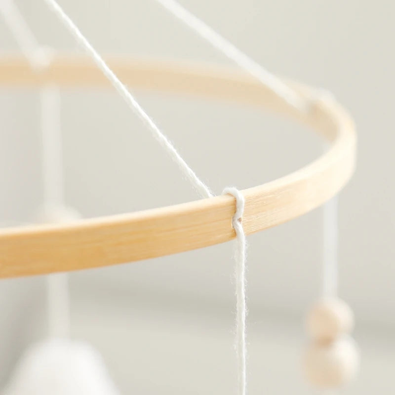 Berceau de bébé lit Mobile cloche hochet jouets en bois Crochet étoiles pendentif lit cloche jouets nouveau-né confort berceau support suspendus jouets cadeaux