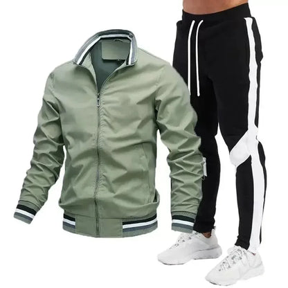 Survêtement pour hommes, jogging décontracté, vêtements de sport, vestes et pantalons, ensembles de 2 pièces, col montant, combinaison de sport, Jogging, Fitness