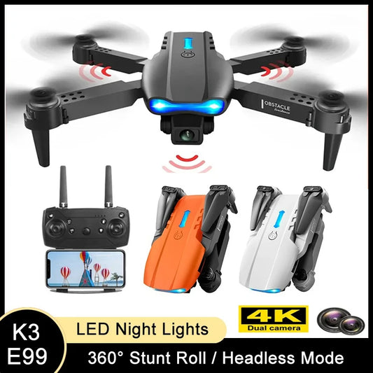 Drone professionnel E99Pro avec caméra pour touristes, 4K, WIFI, flux optique, fpv, évitement d'obstacles, photographie aérienne, quadrirotor