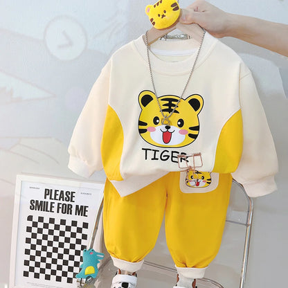 Nouveau printemps automne bébé vêtements enfants garçons filles dessin animé T-Shirt pantalon 2 pièces/ensembles enfant en bas âge Costume décontracté infantile enfants survêtements