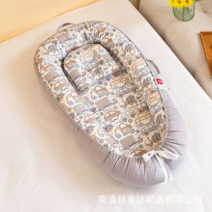 Lit de voyage pour bébé en bas âge, berceau en coton pour nouveau-né, berceau pare-chocs, nouveau lit nid de bébé 85x50cm avec oreiller, berceau Portable