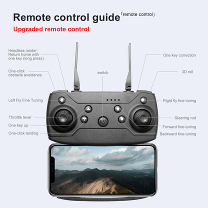 Drone professionnel E99 Pro avec caméra 4K, photographie aérienne, caméra HD pour touristes, évitement d'obstacles à trois côtés, quadrirotor