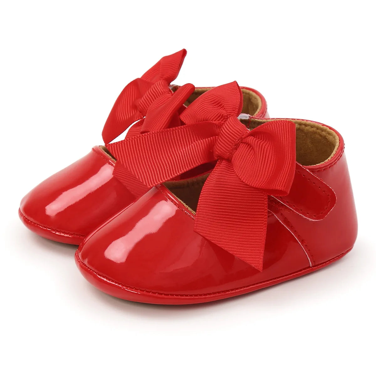 Meckior bébé chaussures nœud papillon semelle en caoutchouc anti-dérapant PU Ballet pantoufles bébé fille robe chaussures premier marcheur enfant en bas âge berceau chaussures