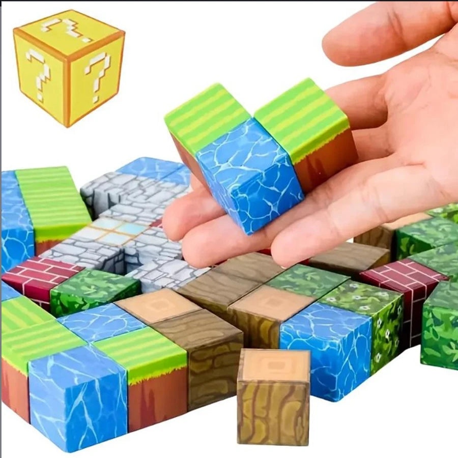 Blocs de construction magnétiques blocs de construction de jouets ensemble complet de blocs de construction de jouets d'assemblage de bricolage pour enfants jeux de construction de table 1 juin