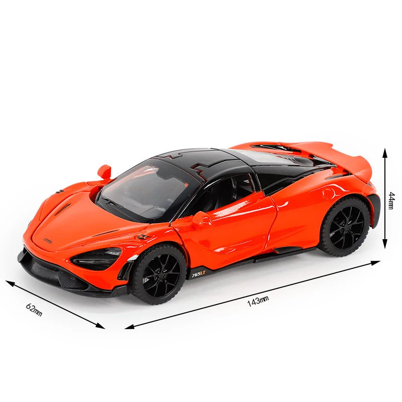 1: 32 Malaren 765TL rapide et furieux 7 modèle de voiture en alliage moulé sous pression jouet avec son et lumière véhicules décoration jouets pour enfants cadeau