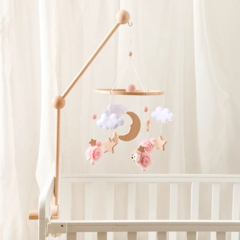Berceau de bébé lit Mobile cloche hochet jouets en bois Crochet étoiles pendentif lit cloche jouets nouveau-né confort berceau support suspendus jouets cadeaux