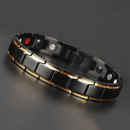Offre spéciale de luxe mode santé énergie Bracelet hommes en acier inoxydable Bio magnétique Anti-fatigue Anti-rayonnement Bracelets bijoux