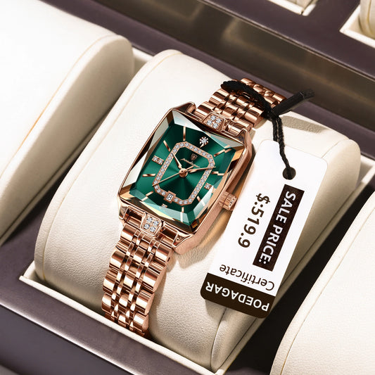 POEDAGAR montre de luxe pour femme calendrier étanche haute qualité dames montre en acier inoxydable Quartz femmes montres élégant + boîte