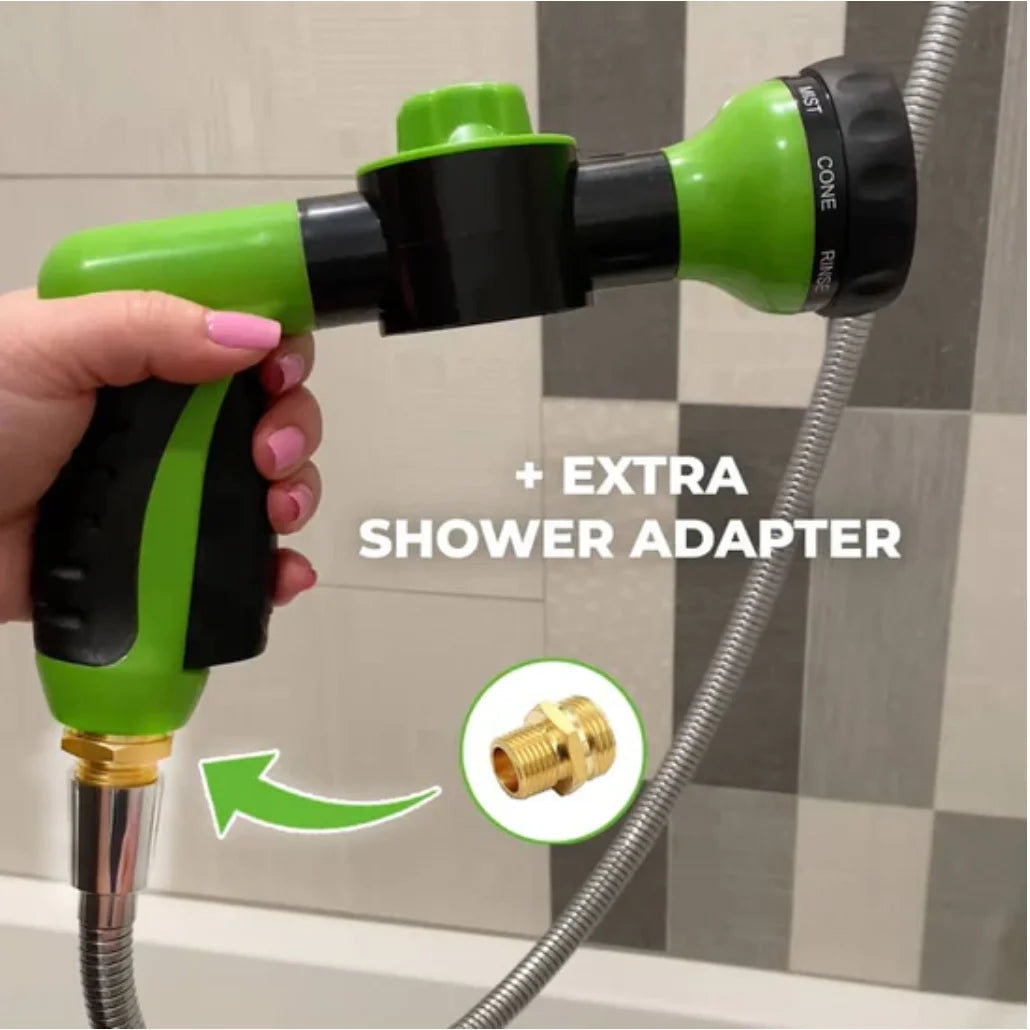 Buse de pulvérisation à haute pression, tuyau, pistolet de douche pour chien, 3 modes réglables, lavage des animaux domestiques, bain de nettoyage, mousse d'eau, savon, outil de nettoyage pour chien