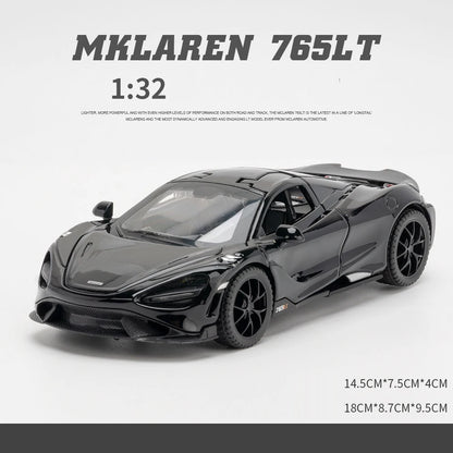 1: 32 Malaren 765TL rapide et furieux 7 modèle de voiture en alliage moulé sous pression jouet avec son et lumière véhicules décoration jouets pour enfants cadeau
