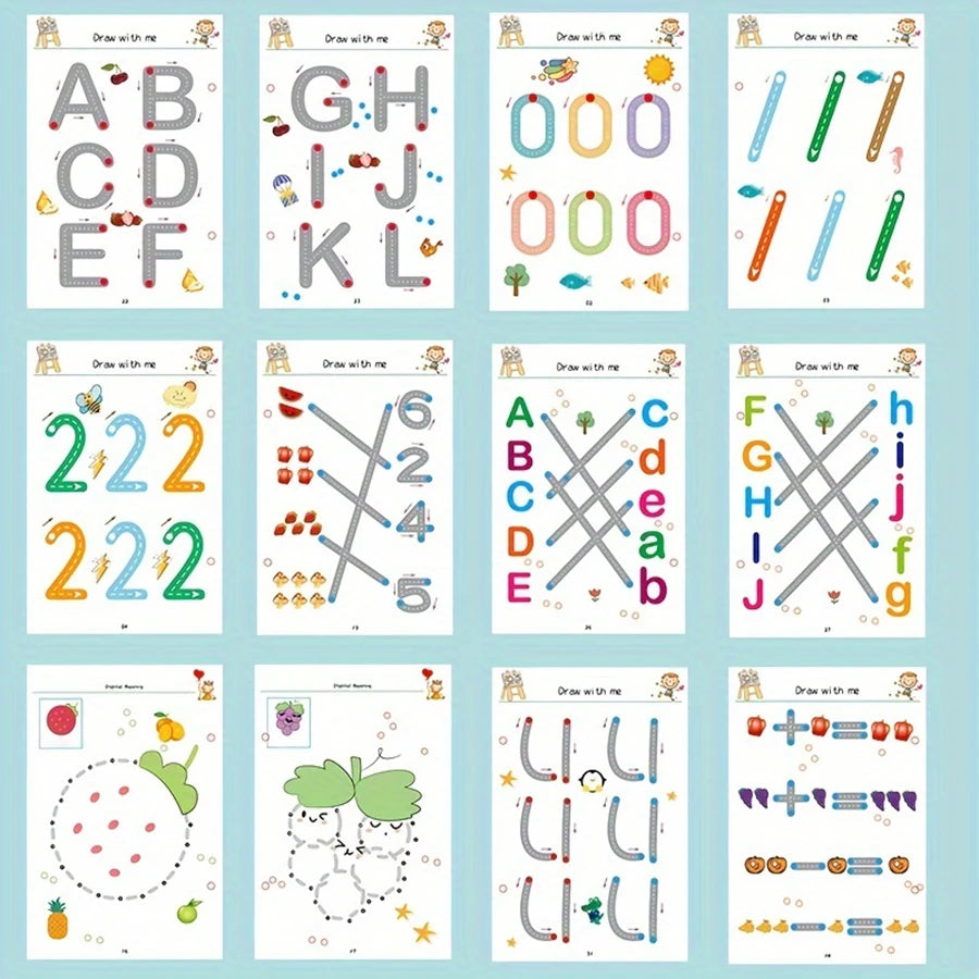 Cahier d'exercices de formation de contrôle de stylo pour tout-petits, cahier de pratique de traçage magique pour bébé, écriture réutilisable, dessin, livres d'images éducatifs
