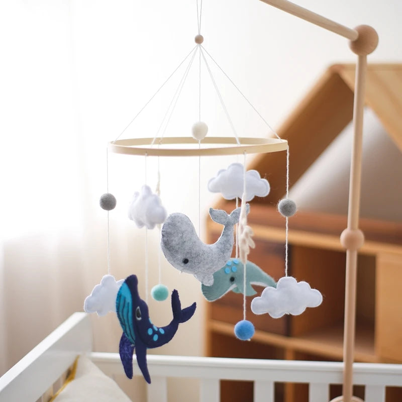 Berceau de bébé lit Mobile cloche hochet jouets en bois Crochet étoiles pendentif lit cloche jouets nouveau-né confort berceau support suspendus jouets cadeaux