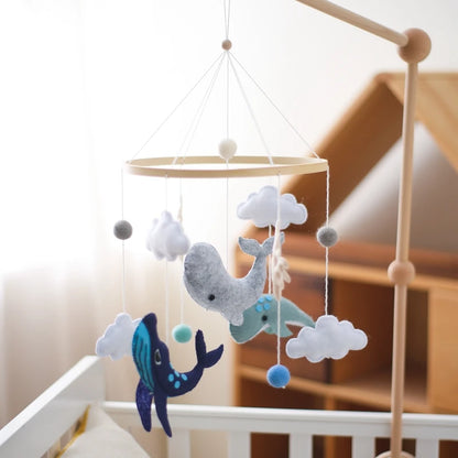 Berceau de bébé lit Mobile cloche hochet jouets en bois Crochet étoiles pendentif lit cloche jouets nouveau-né confort berceau support suspendus jouets cadeaux