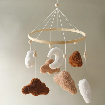 Berceau de bébé lit Mobile cloche hochet jouets en bois Crochet étoiles pendentif lit cloche jouets nouveau-né confort berceau support suspendus jouets cadeaux