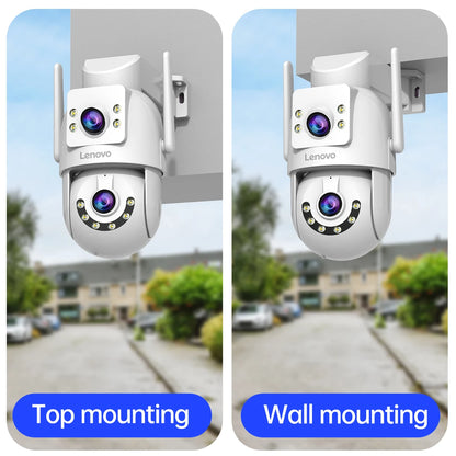 Lenovo 4K WiFi caméra de Surveillance 5G Wifi extérieur double objectif PTZ caméras IP suivi automatique Audio vidéo ONVIF sécurité CCTV caméra
