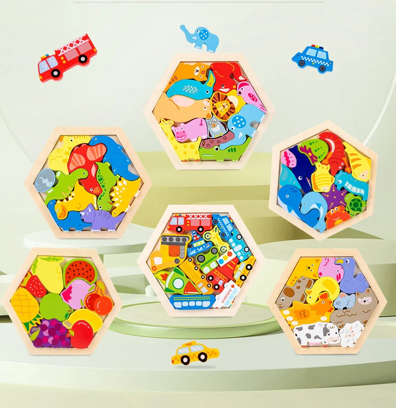 Jouet pour bébé Puzzle en bois Puzzle 3D créatif pour le développement de l'intelligence des enfants Ealy jouet éducatif pour les enfants