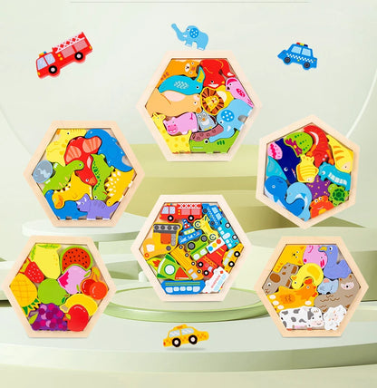 Jouet pour bébé Puzzle en bois Puzzle 3D créatif pour le développement de l'intelligence des enfants Ealy jouet éducatif pour les enfants
