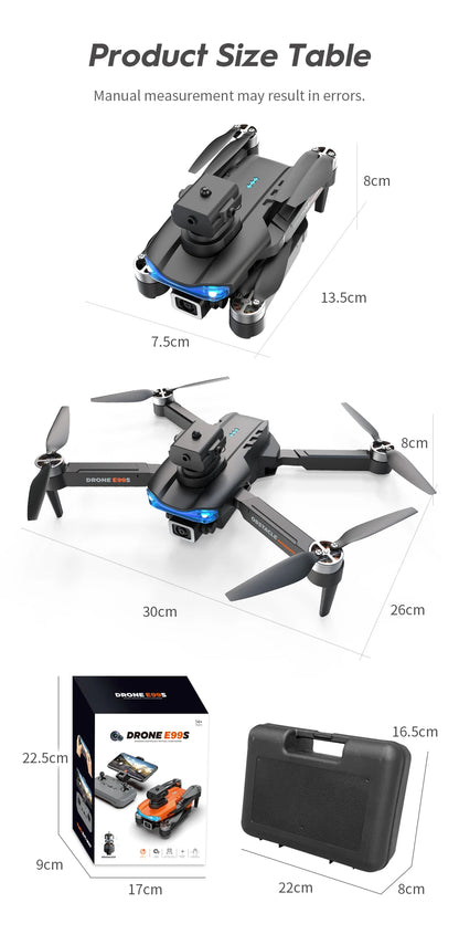 Drone professionnel E99Pro avec caméra pour touristes, 4K, WIFI, flux optique, fpv, évitement d'obstacles, photographie aérienne, quadrirotor