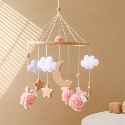 Berceau de bébé lit Mobile cloche hochet jouets en bois Crochet étoiles pendentif lit cloche jouets nouveau-né confort berceau support suspendus jouets cadeaux