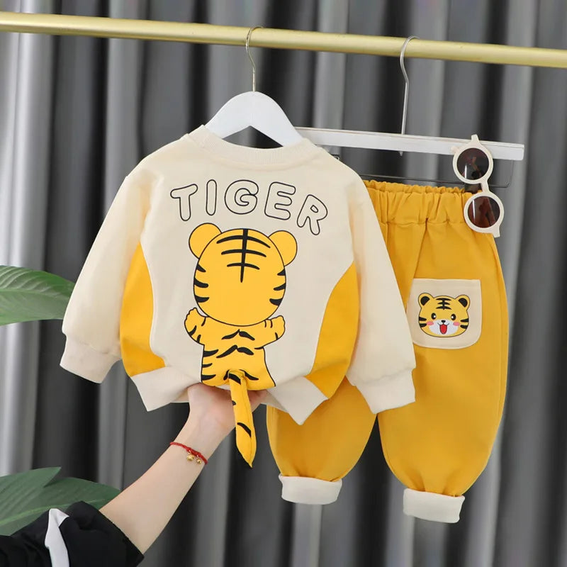 Nouveau printemps automne bébé vêtements enfants garçons filles dessin animé T-Shirt pantalon 2 pièces/ensembles enfant en bas âge Costume décontracté infantile enfants survêtements