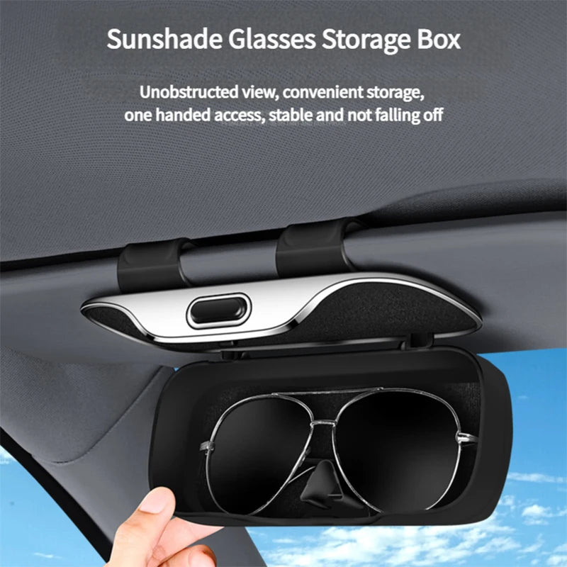 Étui à lunettes pour visière de voiture, ABS de qualité supérieure, flocage intérieur de lunettes de soleil, organisateur, mallette de rangement, boîte de Protection anti-rayures pour lunettes