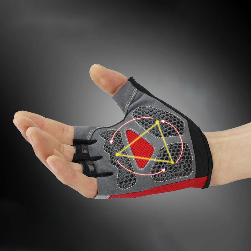 Gants de vélo pour hommes et femmes, demi-doigt, de gymnastique, mitaines respirantes et antidérapantes, pour Fitness, entraînement sportif