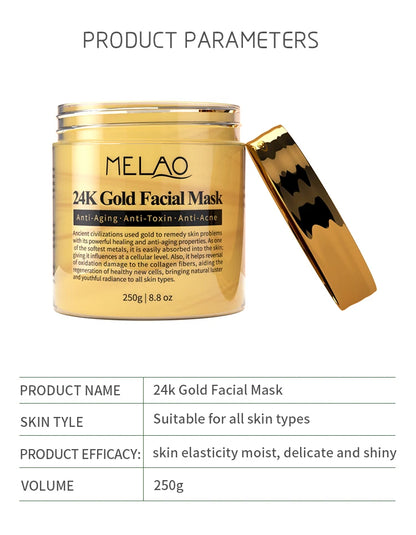 Tiroir AO-Masque facial doré 24K, masque de beauté, élimine la peau, masques qualifiée aux hydratants au collagène doré, France