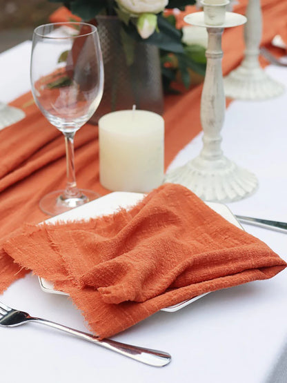 10 pièces 32x32 cm vente en gros gaze de terre cuite serviette en coton serviette de thé réutilisable fête de mariage décor de Table de noël rétro bavures serviette