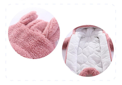 Barboteuse pour nouveau-né, ours en peluche mignon, garçon, automne hiver, garde au chaud, à capuche, combinaison globale pour nourrissons filles, vêtements d'extérieur
