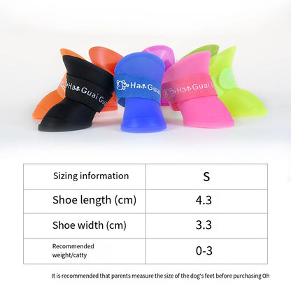 Chaussures de pluie imperméables pour animaux de compagnie, 4 pièces, bottes en caoutchouc antidérapantes pour petits, moyens et grands chiens, chaussures d'extérieur pour chats, bottines pour chiens, accessoires pour ani