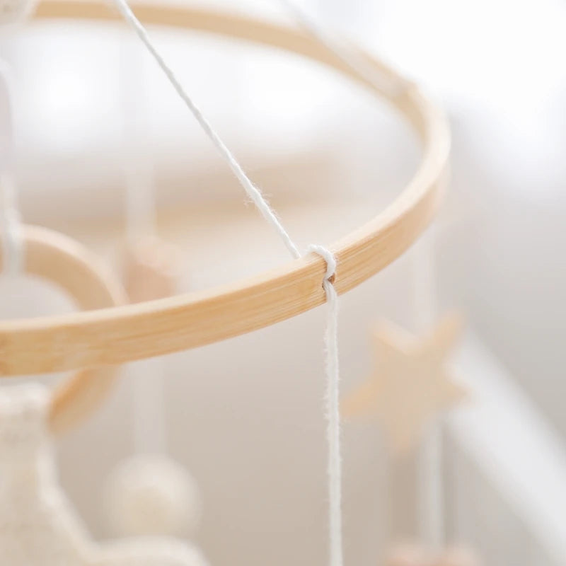Berceau de bébé lit Mobile cloche hochet jouets en bois Crochet étoiles pendentif lit cloche jouets nouveau-né confort berceau support suspendus jouets cadeaux