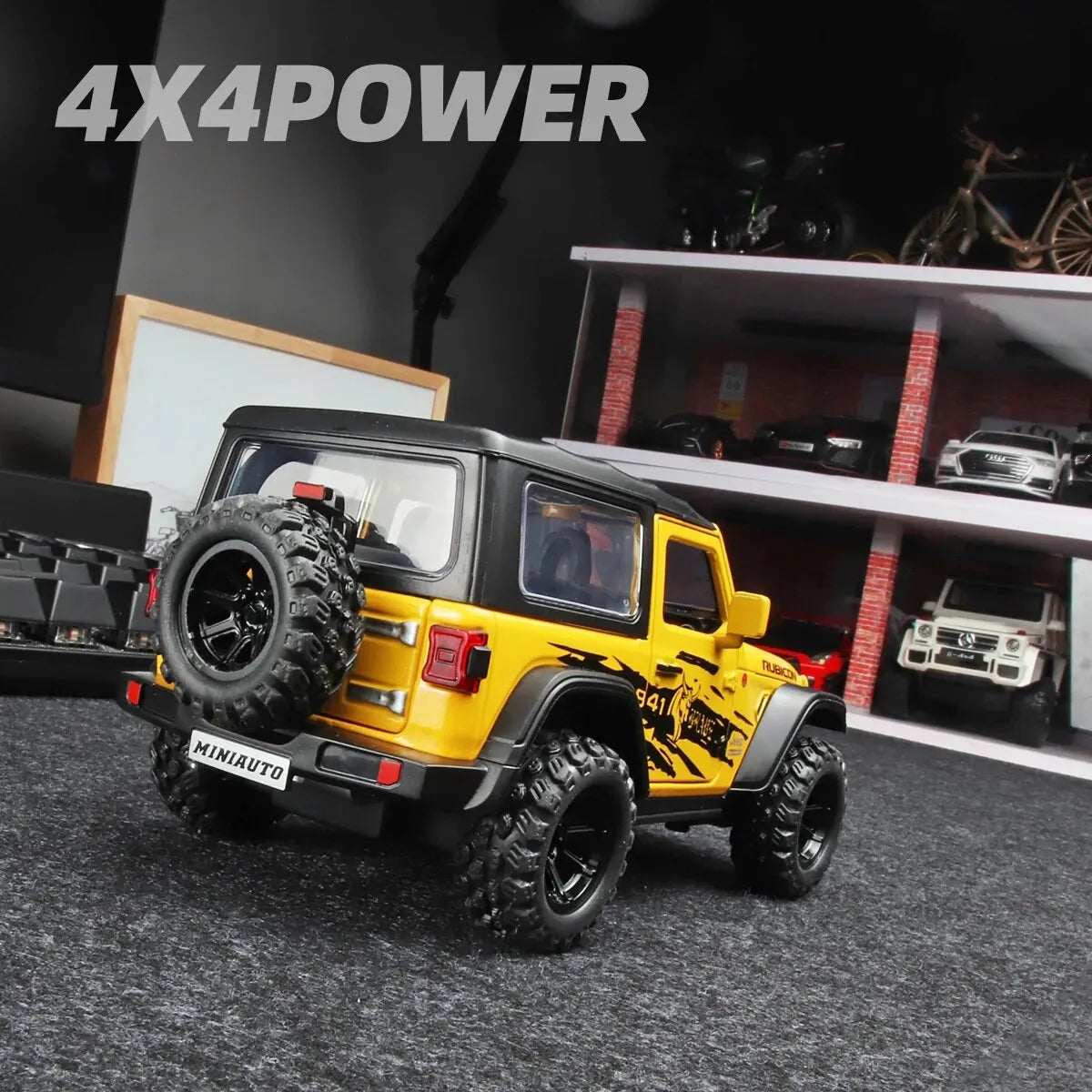 Tout-terrain 7 portes pour modèle de voiture jouet Wrangler moulé sous pression, véhicule en alliage métallique à l'échelle 1/32 pour enfants garçons filles adultes, portes ouvertes, légères
