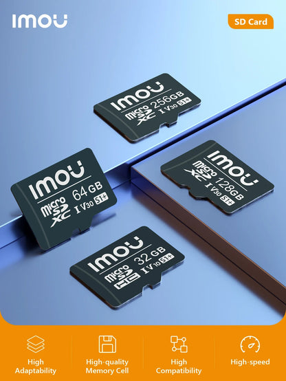 IMOU-Carte mémoire SD pour la surveillance, vitesse de lecture de 95 Mo/s, 256 Go, 128 Go, 64 Go, V30, C10, U3, carte MicroSDXC exclusive